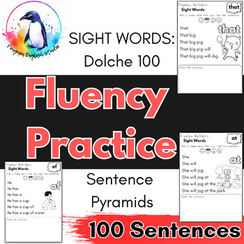 Preview of PRINTABLE | Fluency Practice - Sight Words - Sentence Pyramids