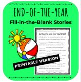 PRINTABLE Fun End of the Year Worksheets Activity
