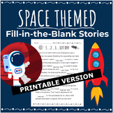 PRINTABLE Fun Space Activities | Fill In The Blank Stories