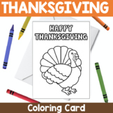 PRINTABLE Happy Thanksgiving Coloring Card, Turkey Card, H