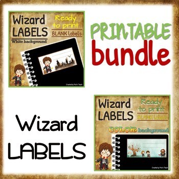 printable harry potter labels white color backgrounds bundle