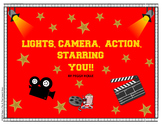 Lights, Camera, Action Movie Theme Speech Bulletin Board Set