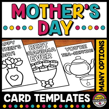 Preview of PRINTABLE MOTHER'S DAY CARD TEMPLATES CRAFT ACTIVITY KINDERGARTEN 1ST 2ND GRADE