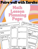 PRINTABLE Math DAILY Lesson Plan Template with KAGAN Strategies