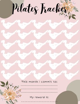 Preview of PRINTABLE Monthly Pilates Tracker / Journal Page / DIGITAL FILE