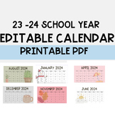 PRINTABLE Monthly School Year Calendar 2023 - 2024 | Theme