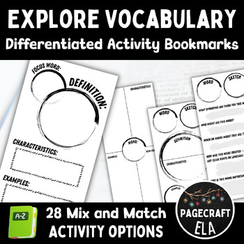 Preview of PRINTABLE New Vocabulary Bookmarks for Frontloading Words in Any Topic