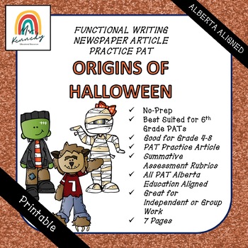 Preview of PRINTABLE Newspaper Article & Templates - Origins of Halloween