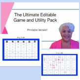 PRINTABLE ONLY VERSION: The ULTIMATE EDITABLE Game and Uti