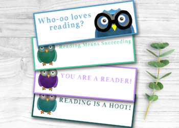 Preview of PRINTABLE OWL BOOKMARKS, END OF SCHOOL YEAR GIFT FOR STUDENTS FROM TEACHER