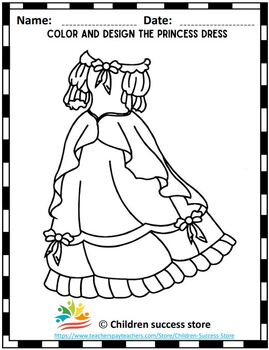 coloring pages of princess dresses