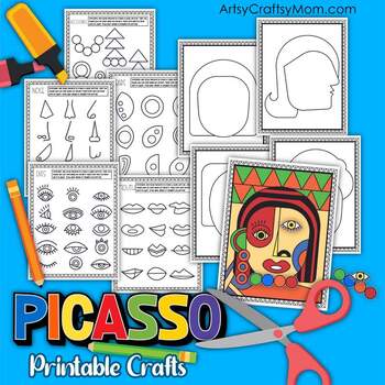 Preview of PRINTABLE PICASSO PORTRAIT COLLAGE TEMPLATE