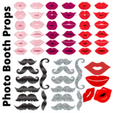 PRINTABLE Photo Booth Props - Lips and Mustache PHOTOSESSION