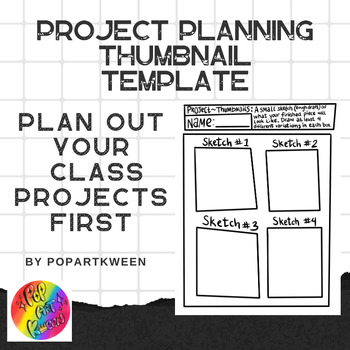 Preview of PRINTABLE Project Plan & Draft Thumbnail Sketches Worksheet with Definition