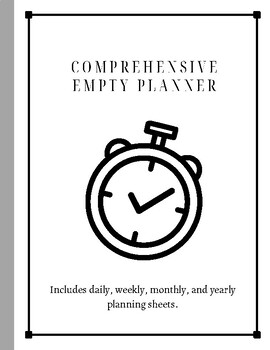 Preview of PRINTABLE/REUSABLE Yearly, Monthly, Weekly, Daily Planner