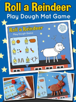 PRINTABLE Roll a Reindeer Christmas Game on a Playdough Mat | TPT