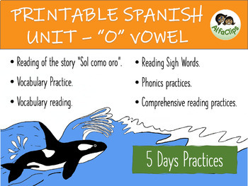 Preview of PRINTABLE SPANISH UNIT - "Oo" VOWEL