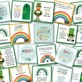 Preview of PRINTABLE ST. PATRICK'S DAY NOTES FROM TEACHER TO STUDENT, IRISH BLESSINGS