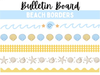 Preview of PRINTABLE Summer Bulletin Board Borders | Printable Classroom Borders | Beach