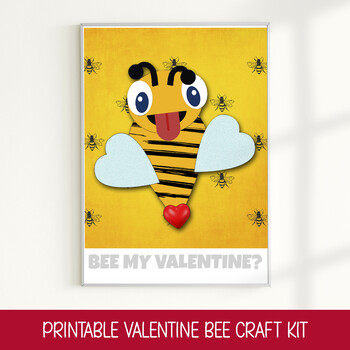 Kids Valentine Craft Printable Valentine's Day Bee Craft