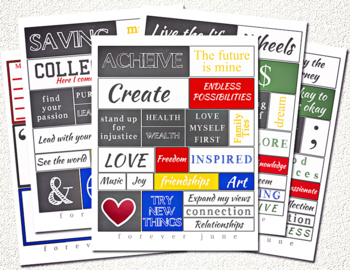 Preview of PRINTABLE VISION BOARD TEMPLATE, GROWTH MINDSET SOCIAL EMOTIONAL LEARNING SEL