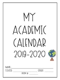 PRINTABLE and EDITABLE 2019-2020 Teacher Academic CALENDAR
