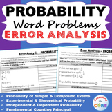 PROBABILITY Word Problems -  Error Analysis  (Find the Err