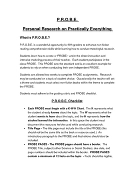 Preview of P.R.O.B.E. Personal Research on Basically Everything