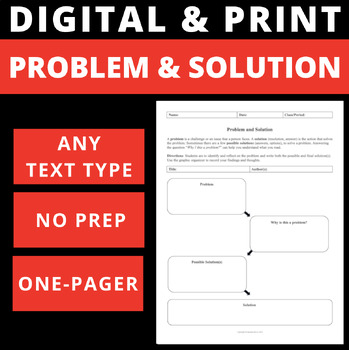 Preview of PROBLEM AND SOLUTION - DIGITAL AND PRINT - ONE PAGER - GRAPHIC ORGANIZER