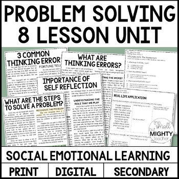 Preview of PROBLEM SOLVING UNIT | Secondary Social Emotional Learning, SEL
