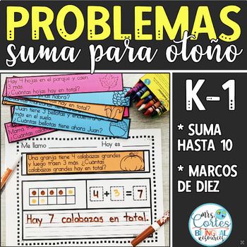 Preview of PROBLEMAS DE SUMA HASTA EL DIEZ: Otoño