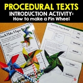 PROCEDURAL TEXTS: Introduction Activity - How to make a Pin Wheel
