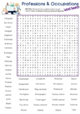 PROFESSIONS & OCCUPATIONS VOCABULARY Word Search Puzzle