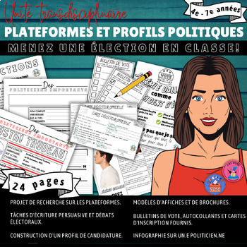 Preview of PROFILS ET PLATEFORMES POLITIQUES - Lead a class election!