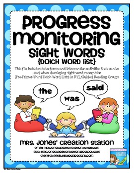 Preview of PROGRESS MONITORING: SIGHT WORDS {DOLCH WORD LIST}
