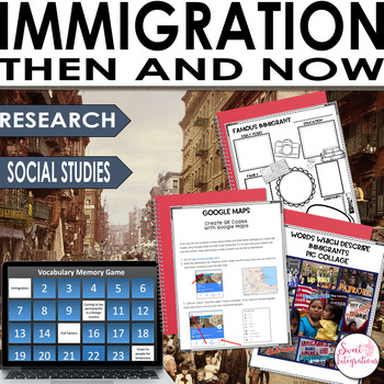 Preview of Immigration Then and Now Activities - Project Based Learning Social Studies Unit