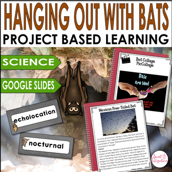 Preview of Bats Project Based Learning Science - With Digital Slides and STEM Activity
