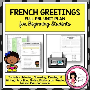 Preview of PROJECT-BASED UNIT: French Greetings PBL