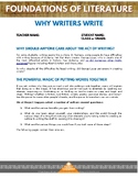 PROJECT SAQQARA - ELA - Real Writers on Why Writing Matter
