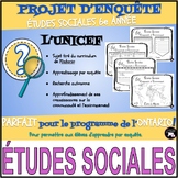 PROJET D'ENQUÊTE: ÉTUDES SOCIALES / l’UNICEF