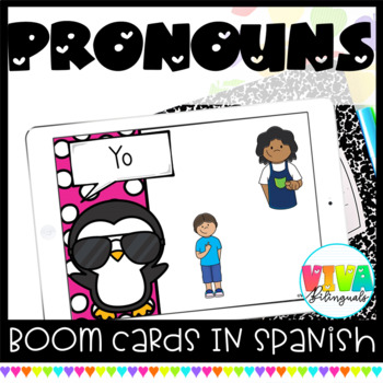 Preview of Pronombres | Pronouns Boom Cards™ in Spanish