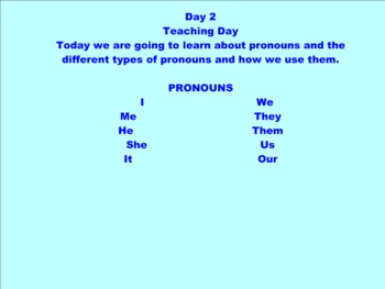 Preview of PRONOUNS grammar lesson using Notebook 10 Smartboard