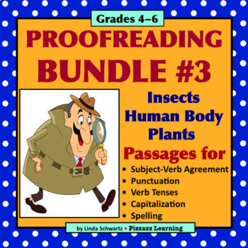 Preview of PROOFREADING BUNDLE #3 • INSECTS • HUMAN BODY • PLANTS