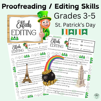 Preview of PROOFREADING / EDITING SKILLS / St.Patrick's Day 3-5