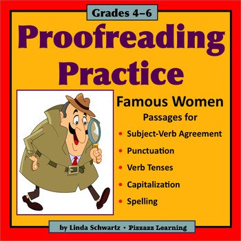 Preview of PROOFREADING PRACTICE: FAMOUS WOMEN • GRADES 4–6