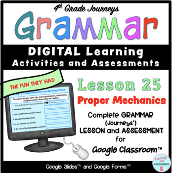 Preview of PROPER MECHANICS Practice Activities & Quiz Packet (Lesson 25) Grade 4 Journeys 