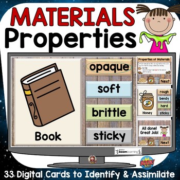 Preview of PROPERTIES OF MATERIALS ACTIVITY BOOM DIGITAL CARDS DISTANCE LEARNING
