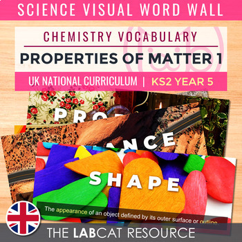 Preview of PROPERTIES OF MATTER 1 | Science Visual Word Wall (Chemistry Vocabulary) [UK]