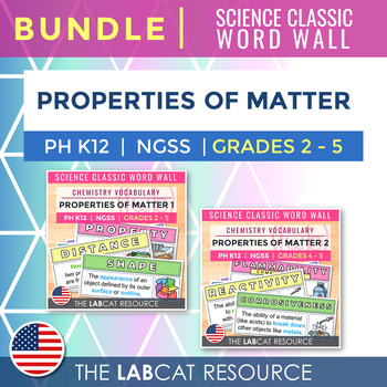 Preview of PROPERTIES OF MATTER | Science Classic Word Wall Bundle [USA]