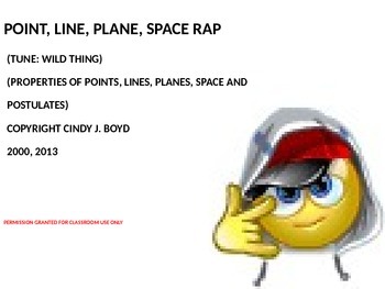 Preview of PROPERTIES OF POINTS, LINES, PLANES, SPACE, AND THEIR POSTULATES SONG